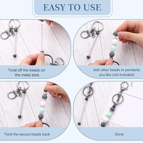 Tondiamo 24 Pcs Beadable Keychain Bar - Image 3