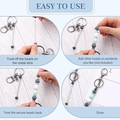 Tondiamo 24 Pcs Beadable Keychain Bar - Image 3