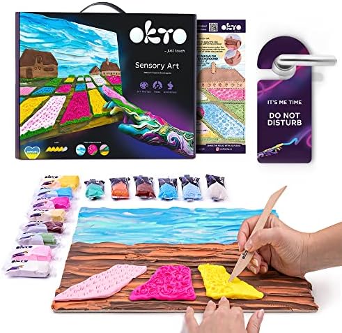 Okto Flower Beds in Holland Art Craft Kits for Adults UK - Similar to Painting by Numbers for Adults, Air Dry Clay Modelling Kit, Arts and Crafts for Adults, Craft Kit by OKTO