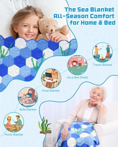 Arborthread Crochet Kit for Beginners, Granny Squares Blanket Crochet Kit - Image 5