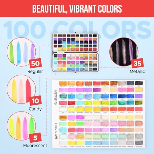Premium Watercolor Paint Set Bundle with 100 Vibrant Colors for Adults - Image 5