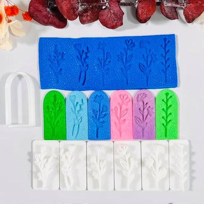 Xaekicr A1-4-9B-Handmade Jewelry Pendant Crafting Kit,Flower Plastic Molds Set, DIY Polymer Clay Printing Tools - Image 3