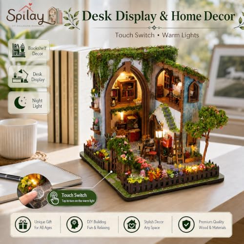 Spilay DIY Miniature House Kit for Adults, Garden Dollhouse Building Kit - Image 4