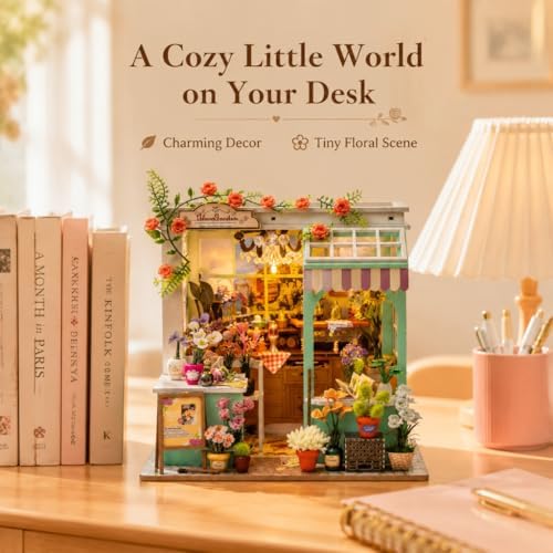 DIY Miniature Flower House Book Nook Kit with LED Light - Image 6