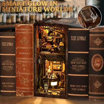 CRIOLPO Book Nook Kits for Adults DIY Doll House Kit with LED Lights - Image 2