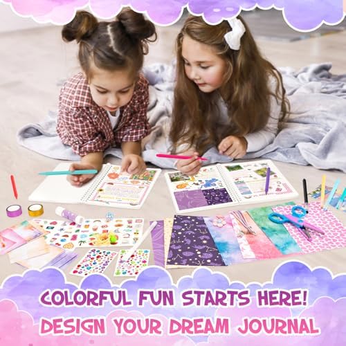 QIYVLOS 2 Pack DIY Journal Kit for Girls, Journaling Diary Toys for Ages 8-13, Arts and Crafts Birthday Stationery Set Gifts for Teen Girls Ages 8 9 10 11 12 13 14 Year Old - Image 6