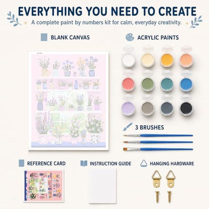 AuraDraw Flowers Paint by Numbers Kit for Adults Beginner, Flower Paint by Number Kits for Adults Canvas, Painting by Numbers Adult for Home Wall Decor(16x20inch) - Image 2
