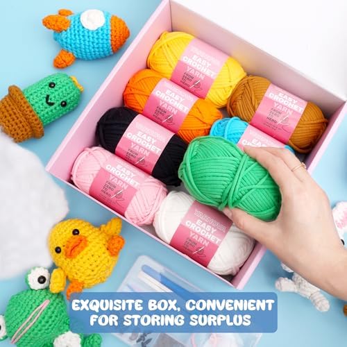 YARNOVA Crochet kit for Beginners, Includes Crochet Hooks, Crochet Accessories, Yarn for Crocheting, Needles. You can DlY Positive Potato and Crochet Animals.Also as a Gifts for Women or man. - Image 3