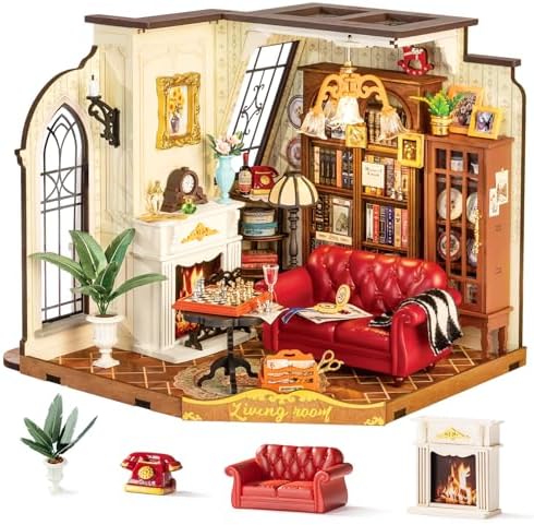 Rolife Living Room DIY Miniature Dollhouse Kit Gift for Adults by Rolife