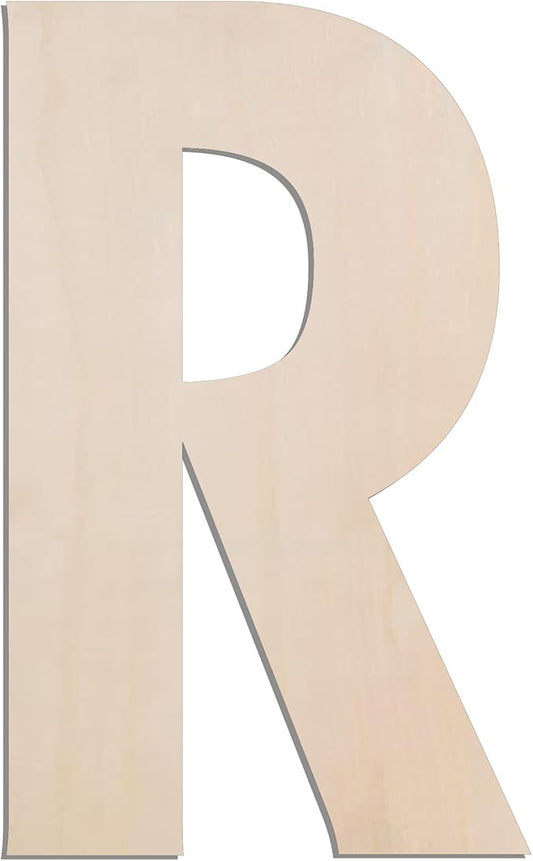 MGTECH 17 Inch Large Wooden Letter R, 1/4 in Thick Big Wood Letter for Crafts and Wall Decor