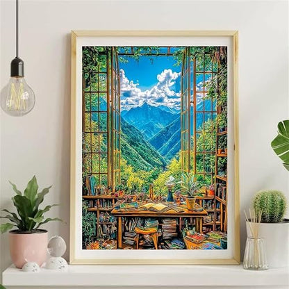 NZNANCHU Mount Paint by Numbers Kit for Adults,Plant Painting by Numbers Kits on Canvas for Beginner, DIY Desk Watercolor Oil Painting for Birthday Gift Relax Decor (Study) - Image 2