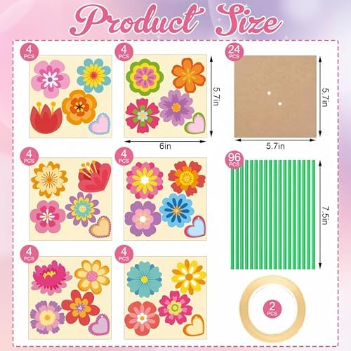 Motipuns 24 Set Graduation Flower Bouquet Craft Kit DIY Flower Paper Crafts Colorful Make Your Own Teachers Gifts for 2026 End of Year Last Day of School Gifts Handmade Project Home Activities - Image 3