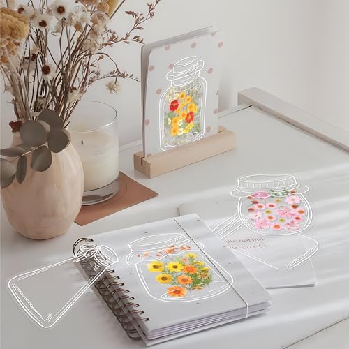 Large Size Transparent Dried Flower Bookmarks, 20 PCS Handmade DIY Flower Page Clips,World in Bottle-Making Stunning Herbarium(Honey Jar) - Image 6