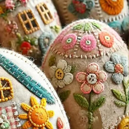 Felt Easter Egg House DIY Kit - All-Inclusive Craft Set with Hand-Embroidered Materials, Bunny & Chick Patterns for Easter Decorations, Home Hanging Ornaments for Adults & Beginners (B/1PC) - Image 4