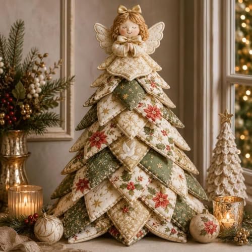 DIY Quilted Christmas Tree Kit, 3D Fabric Patchwork Craft Set for Adults & Beginners, Handmade Holiday Sewing & Tabletop Decor Project, Creative Crafting Gift Box - Image 6