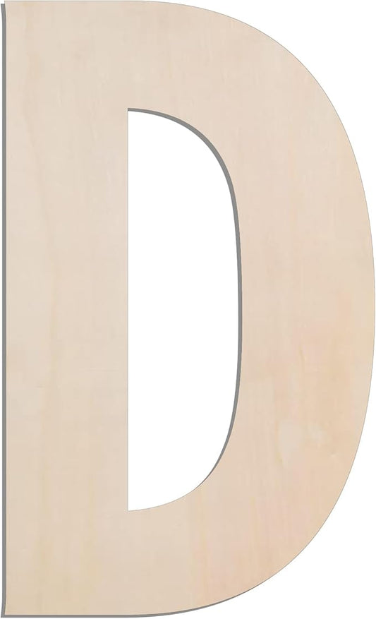 MGTECH 17 Inch Large Wooden Letter D, 1/4 in Thick Big Wood Letter for Crafts and Wall Decor