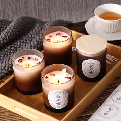 REISEN 12 Pcs 10oz Gradient Amber Candle Jars for Candle Making Kit - Image 5