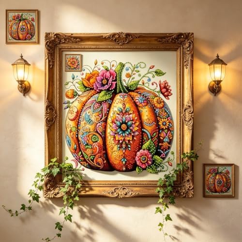 Diamond Art Kits for Adults,Special Shaped Pumpkin Diamond Painting - Image 2