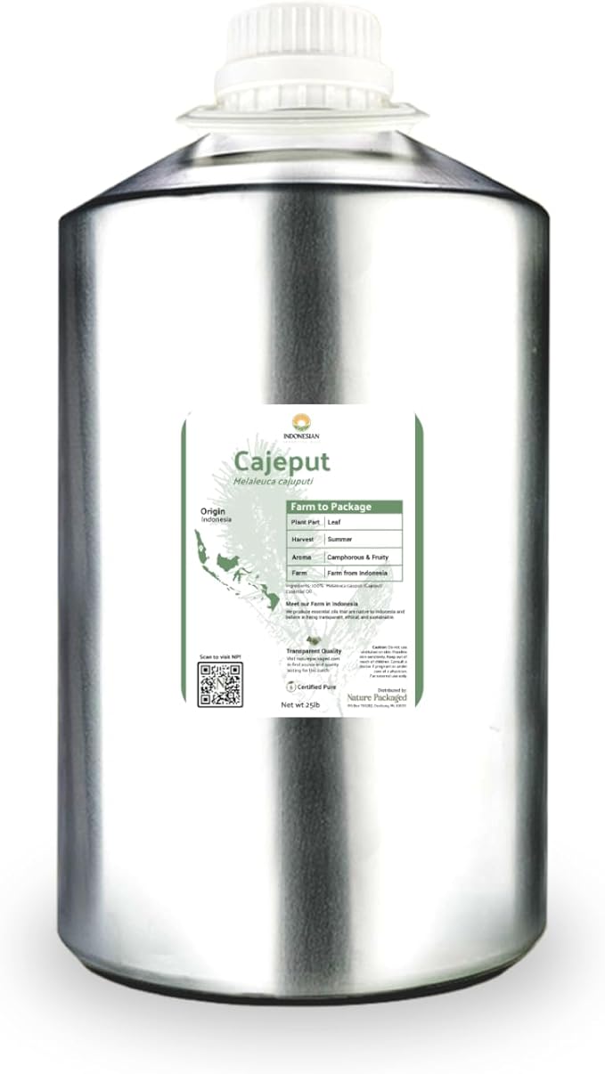 Nature Packaged Cajeput Essential Oil (22lbs) - Direct from Central Java, Indonesia - Essential Oils for Diffusers Aromatherapy; Essential Oils for Body; Massage Oils | 100% Pure Therapeutic Grade