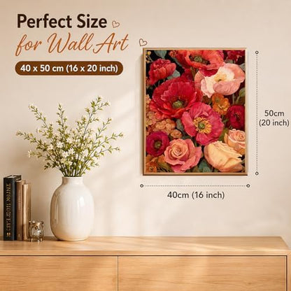 AUKELHJ Paint by Numbers Kit for Adults Beginner, Poppy, 16X20 Inch - Image 3