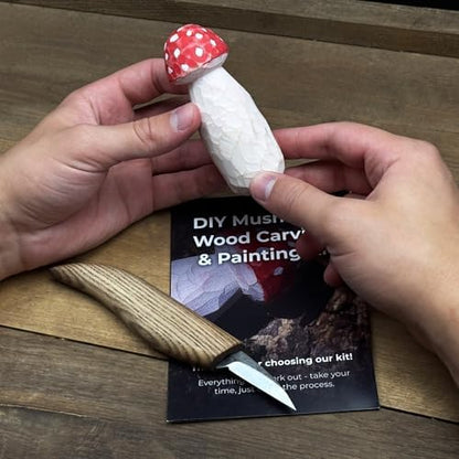 Sharky DIY Mushroom Wood Carving Kit for Beginners - Image 7