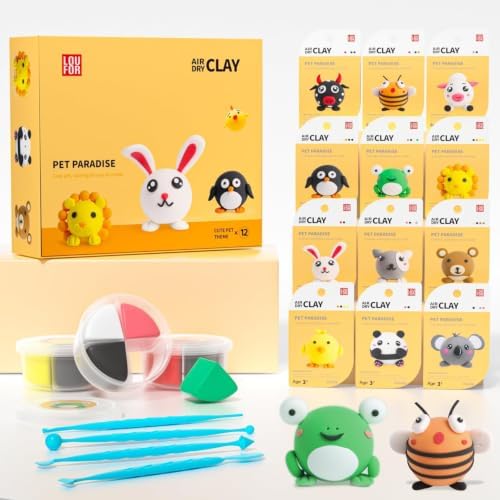 LOUFOR Air Dry Clay Kits for Kids, 12 Boxes by LOUFOR-THENOBILITYINCLAY