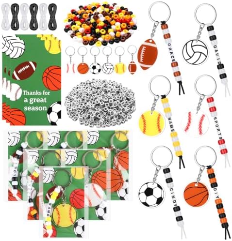 Suncalla 984 Pcs 24 Set Sport Keychain Making Kit Football Soccer Charm by Unknown