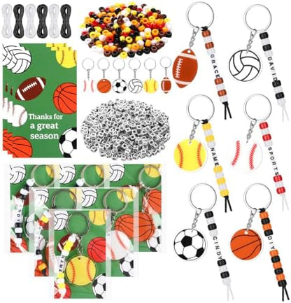 Suncalla 984 Pcs 24 Set Sport Keychain Making Kit Football Soccer Charm by Unknown