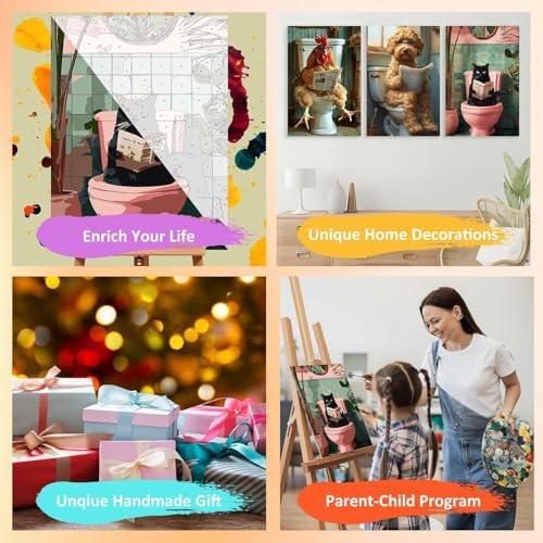 3 Pack Framed Paint by Numbers for Adult with Wooden Easel (8x12 inch) - Image 7