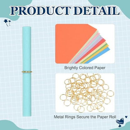 MECCANIXITY 100Pcs Message Paper Scrolls 7x14cm Lucky Wishing Sky Blue - Image 3