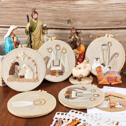 YOUDRN Nativity Scene Embroidery kit, King Christmas Embroidery Kits - Image 7