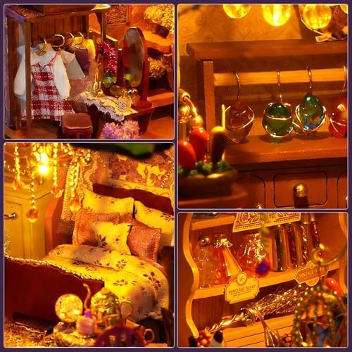 DIY Miniature House Kit, Dollhouse Kit w/Dust Cover Adult, Witch's Shop - Image 3
