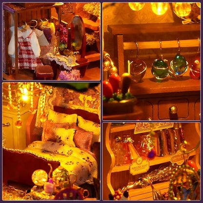 DIY Miniature House Kit, Dollhouse Kit w/Dust Cover Adult, Witch's Shop - Image 3