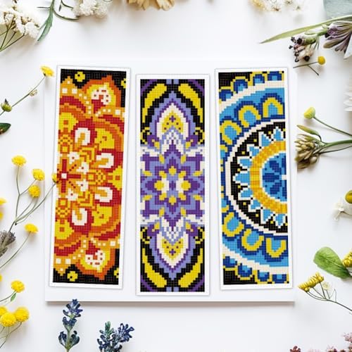 ACRNIGHEET 6PCS Cross Stitch Bookmark Kit for Beginner Mandala Stamped Cross Stitch Kits for Adults DIY Embroidery Bookmark Kits Crossstitch Kits Adult with Instructions Hand Craft Gift 11CT - Image 5