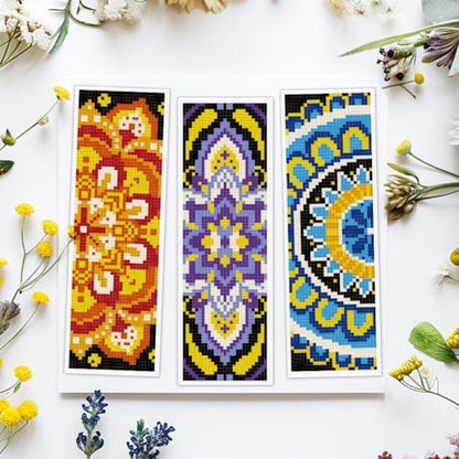 ACRNIGHEET 6PCS Cross Stitch Bookmark Kit for Beginner Mandala Stamped Cross Stitch Kits for Adults DIY Embroidery Bookmark Kits Crossstitch Kits Adult with Instructions Hand Craft Gift 11CT - Image 5