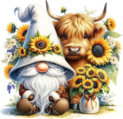 DYAIANGMU Gnome Stamped Cross Stitch Kit for Adults 13.7x13.7 inches by Unknown