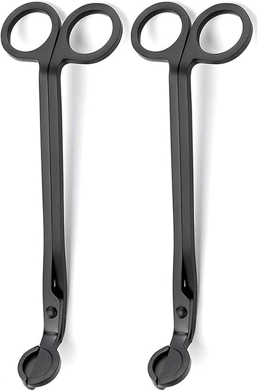 Aroparc Candle Wick Trimmer Cutter, 7 Inch Bulk Wick Candle Accessories, Candle Care Wick Clipper Cutter, Scissors - Black 2PCS