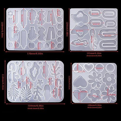 Resin Earring Molds, Set of 4 Style Silicone Earring Molds - Image 3