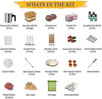 Liliadon Soy Candle Making Kit - Unique Gift Idea! All-Inclusive 17-Piece DIY Set - Image 2