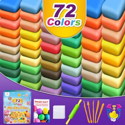 Air Dry Clay, 72 Colors Modeling Magic Clay for Kids - Image 2