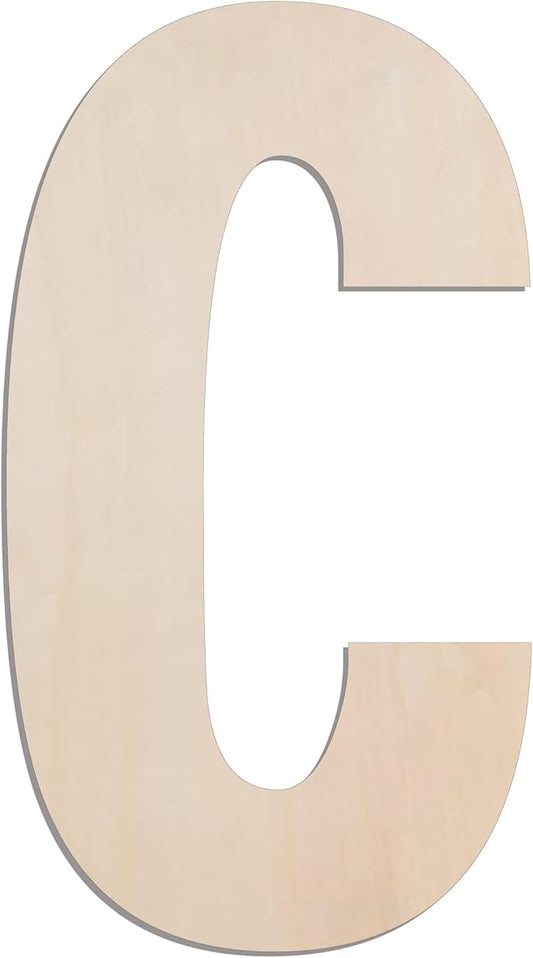 MGTECH 17 Inch Large Wooden Letter C, 1/4 in Thick Big Wood Letter for Crafts and Wall Decor