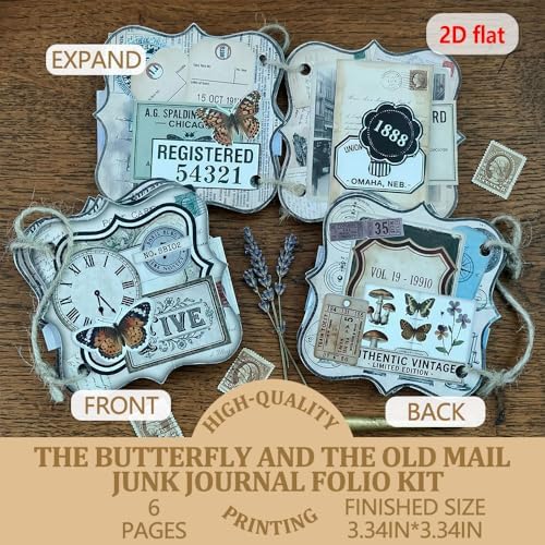 XINPOCUT Folio,Assembly Kit Mini Project,Folio Booklet Craft Kit, Junk Journal Kit, Scrapbooking Supplies, Journaling Decor, Mini Folio Writer Folder Project, Arts & Crafts Gifts - Image 2
