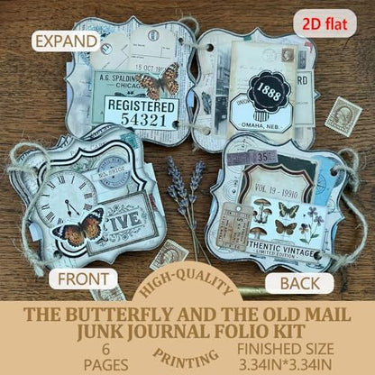 XINPOCUT Folio,Assembly Kit Mini Project,Folio Booklet Craft Kit, Junk Journal Kit, Scrapbooking Supplies, Journaling Decor, Mini Folio Writer Folder Project, Arts & Crafts Gifts - Image 2