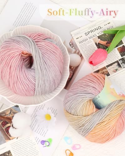 Coopay Yarn for Crocheting & Knitting, Gradient Cake Yarns (Color Dream) - Image 3