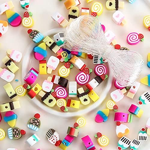 100pcs Mixed Polymer Clay Spacer Beads for Women Jewelry Making DIY Bracelet Necklace Hair Clip Accessories (Candy) - Image 3