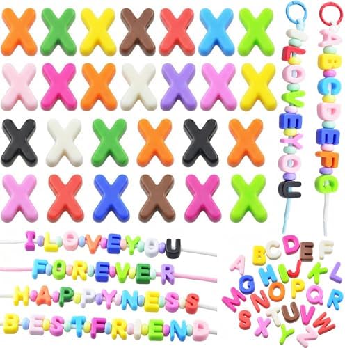Large Letter Beads 26 Pcs 20mm 3D Paracord Beads Acrylic Colorful Bubble Big Alphabet Bead 6mm Large Hole Chunky Letter Bead for Keychains Purse Bag Charm Kit Backpack (26, Large Letter Beads X) by KJMLDIY