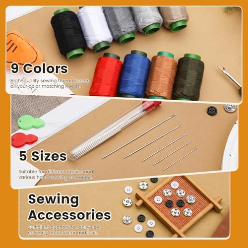 TLKKUE Sewing Kit, Travel Sewing Kit with Upholstery Threads and Needles - Image 3