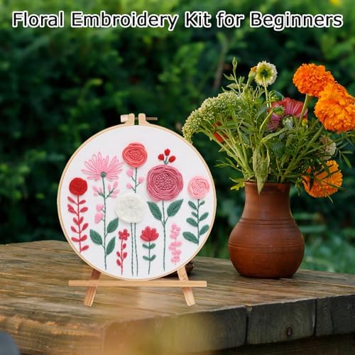 Nuberlic Floral Embroidery Kit for Beginners Adults - Image 5