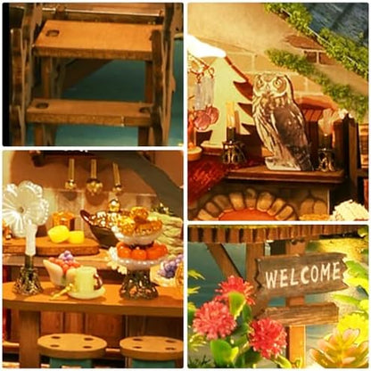 Dollhouse Kit, DIY Miniature House w/LED Adult, Forest Adventure - Image 3