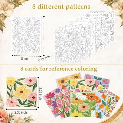 Cholemy 36 Pcs Paint and Sip Kit Gift for Adults 8''x10'',Fresh Flowers - Image 3
